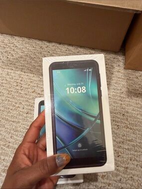 Fox Black Smartphone with Blue-Green Display